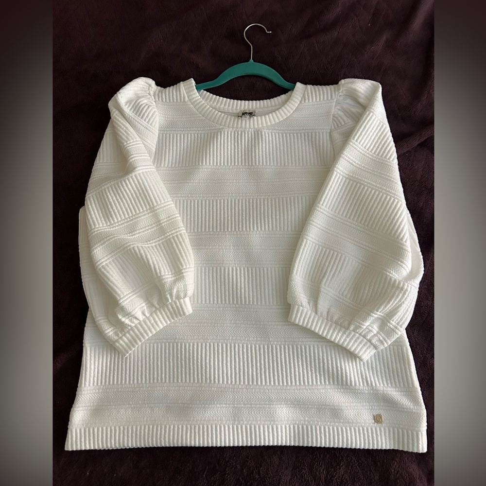 Anne Klein Blouse- large - white- excellent cond